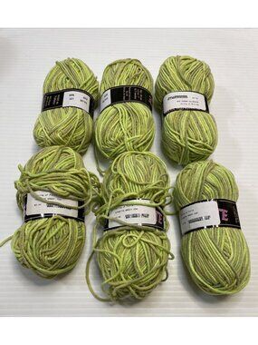 6 Skeins Plymouth Yarn Sunsette # 226 Green Ombre Rayon & Acrylic - NEW